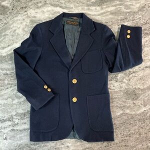 Vintage Pierre Cardin boys 10 navy blue fully lined classic blazer jacket | USA